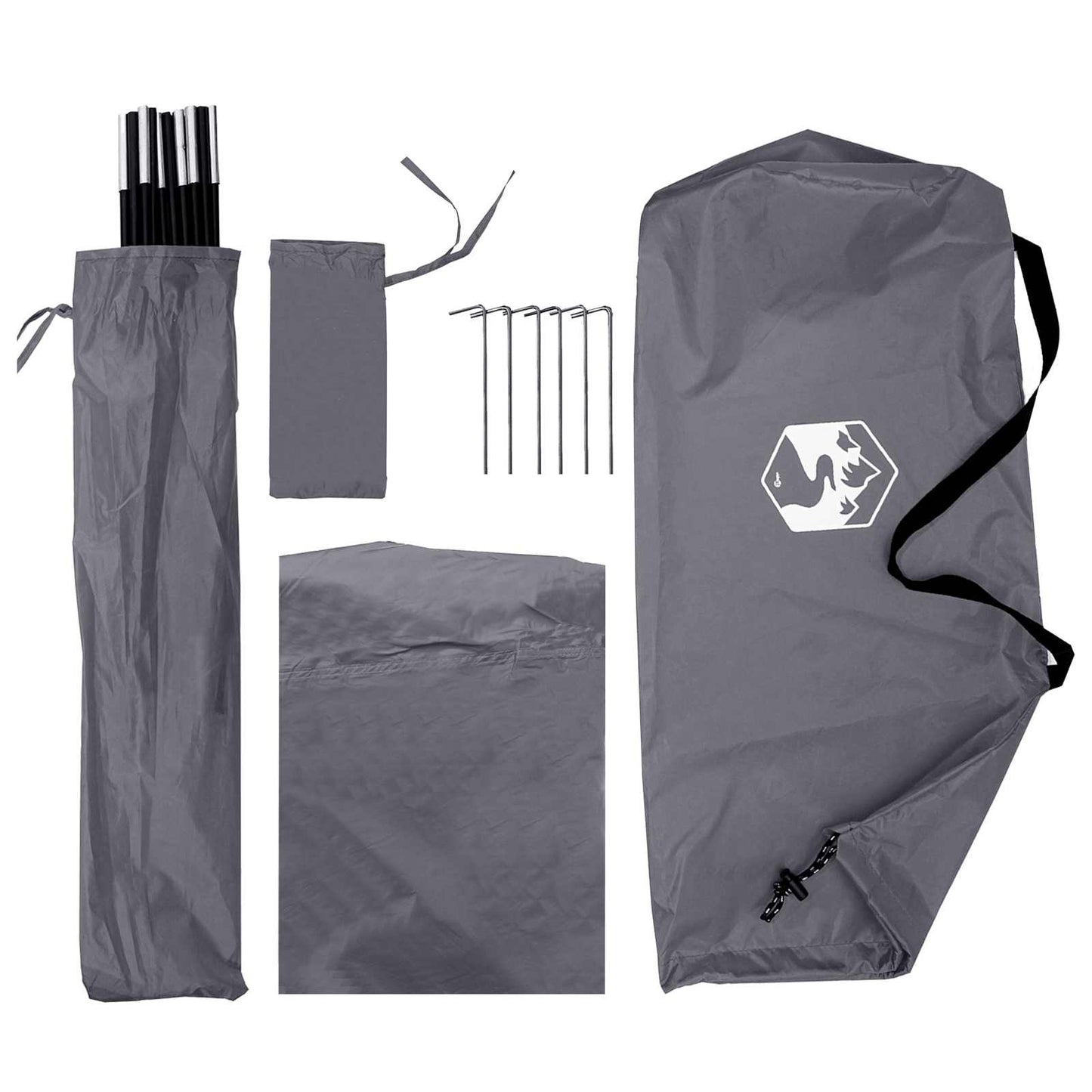 vidaXL Car Tent Grey and Orange 308 x 215 x 220 cm Polyester and Steel