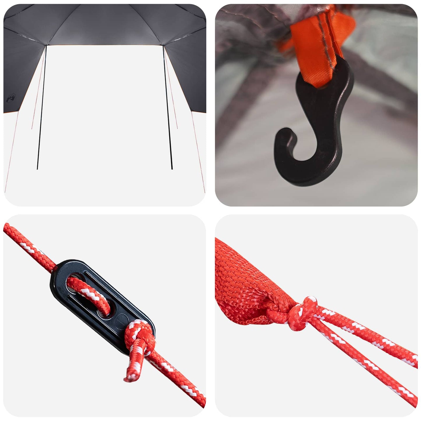 vidaXL Car Tent Grey and Orange 308 x 215 x 220 cm Polyester and Steel