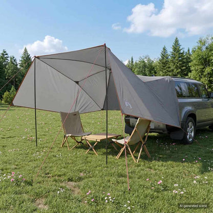 vidaXL Car Tent Grey and Orange 308 x 215 x 220 cm Polyester and Steel
