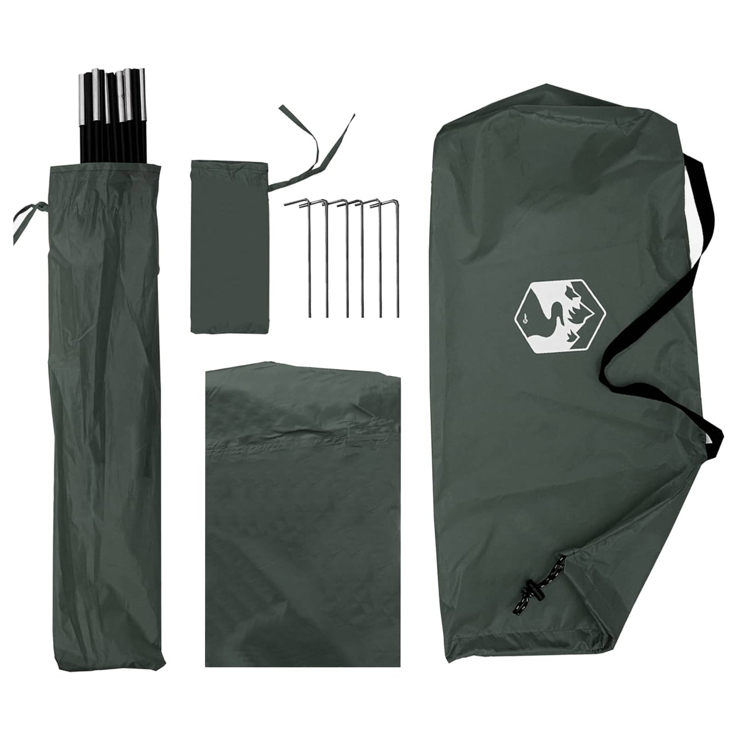 vidaXL Car Tent Army Green 308 x 215 x 220 cm Polyester and Steel