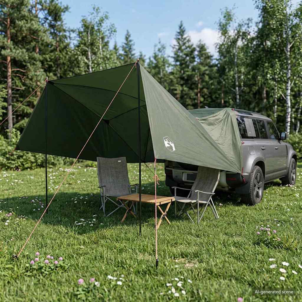 vidaXL Car Tent Army Green 308 x 215 x 220 cm Polyester and Steel