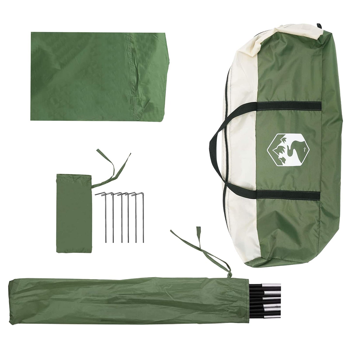 vidaXL Car Tent with Roof Green 350 x 250 cm Polyester and Steel