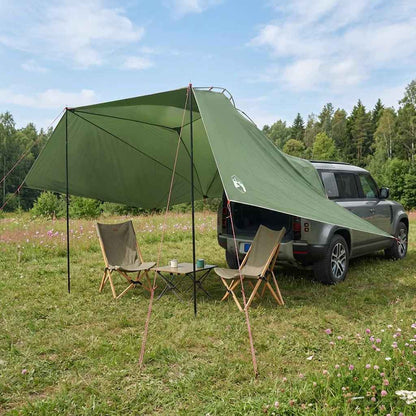 vidaXL Car Tent with Roof Green 350 x 250 cm Polyester and Steel