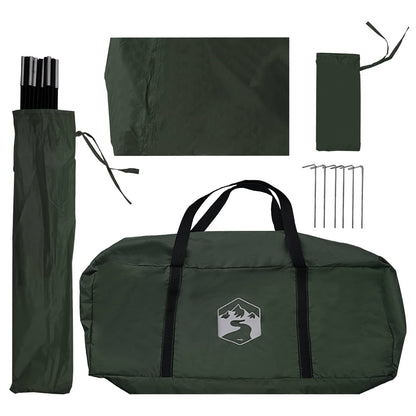 vidaXL Car Tent with Roof Army Green 350 x 250 cm Polyester and Steel