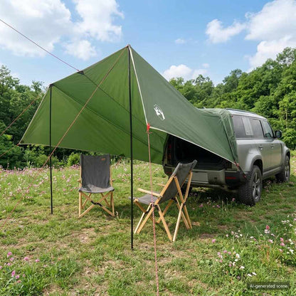 vidaXL Vehicle Awning Green 500 x 515 x 215 cm Polyester and Steel