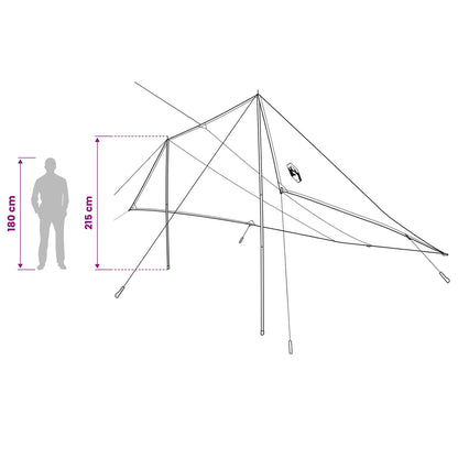vidaXL Vehicle Awning Blue 518 x 580 x 215 cm Polyester and Steel