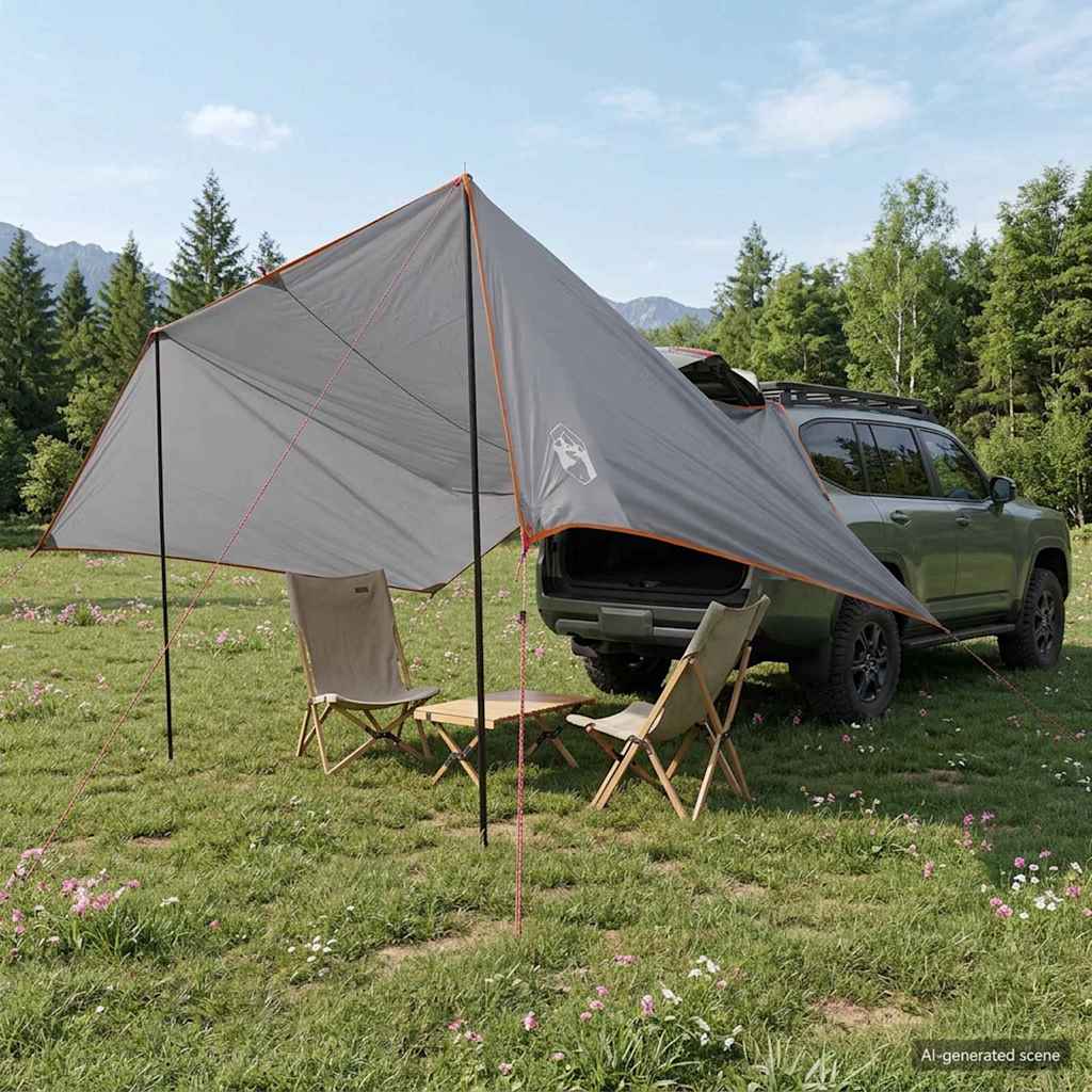 vidaXL Vehicle Awning Grey and Orange 500 x 515 x 215 cm