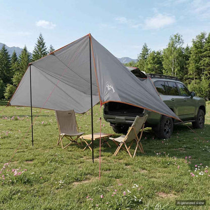 vidaXL Vehicle Awning Grey and Orange 500 x 515 x 215 cm
