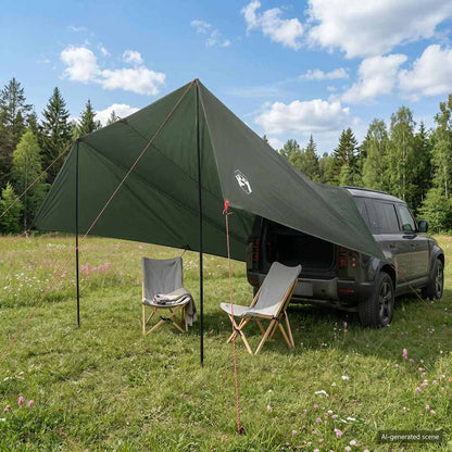 vidaXL Vehicle Awning Army green 500 x 515 x 215 cm