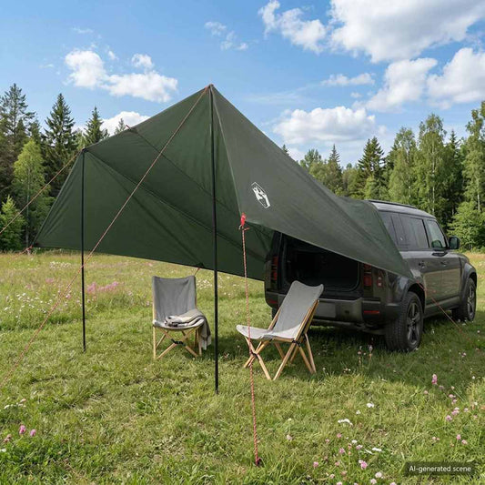 vidaXL Vehicle Awning Army green 500 x 515 x 215 cm