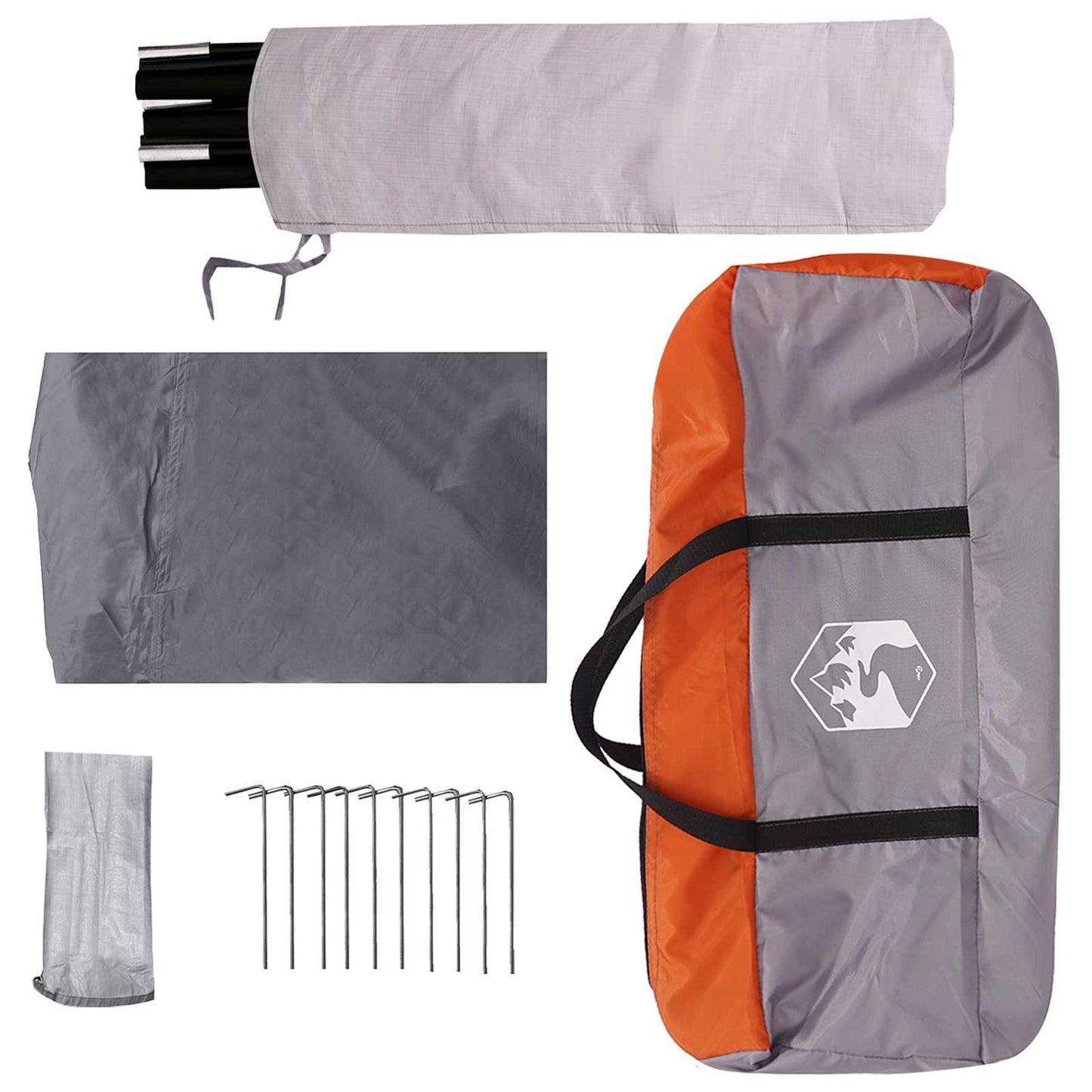vidaXL Tailgate Awning Water-resistant Grey and Orange