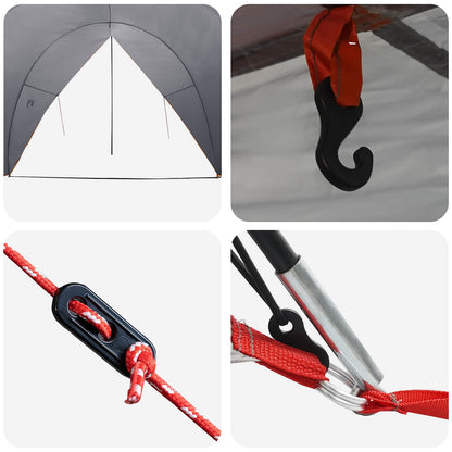 vidaXL Tailgate Awning Water-resistant Grey and Orange