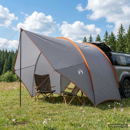 vidaXL Tailgate Awning Water-resistant Grey and Orange
