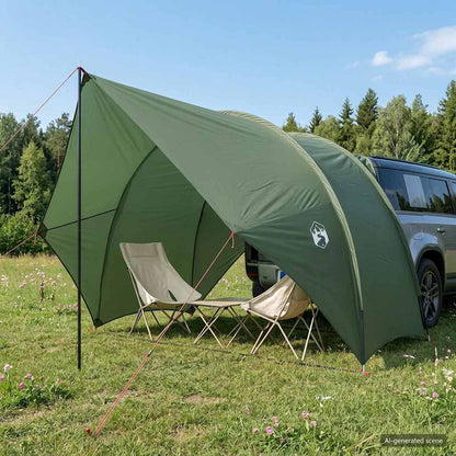 vidaXL Tailgate Awning Water-resistant Army Green 405 x 280 x 220 cm