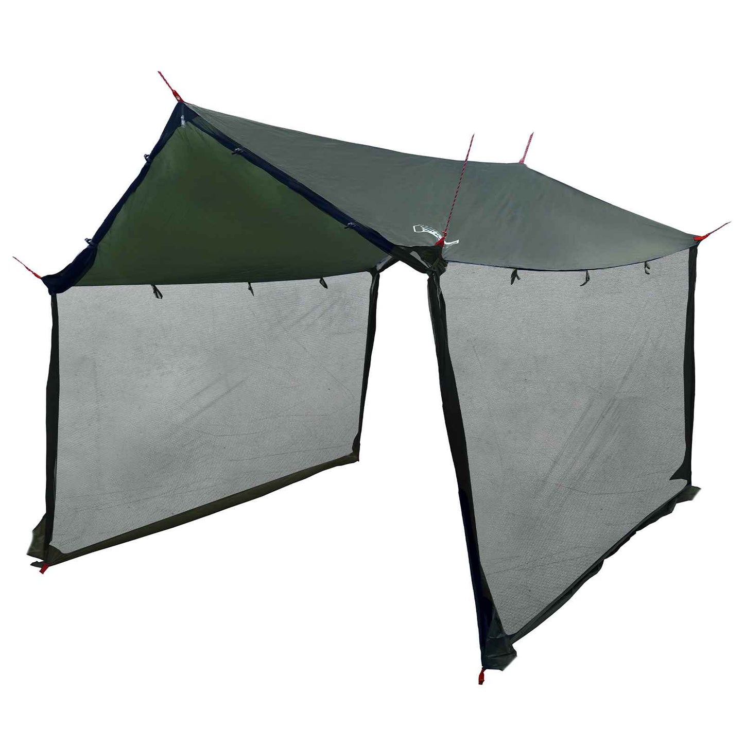 vidaXL Camping Tarp with Mesh Walls Army Green 340 x 260 x 220 cm