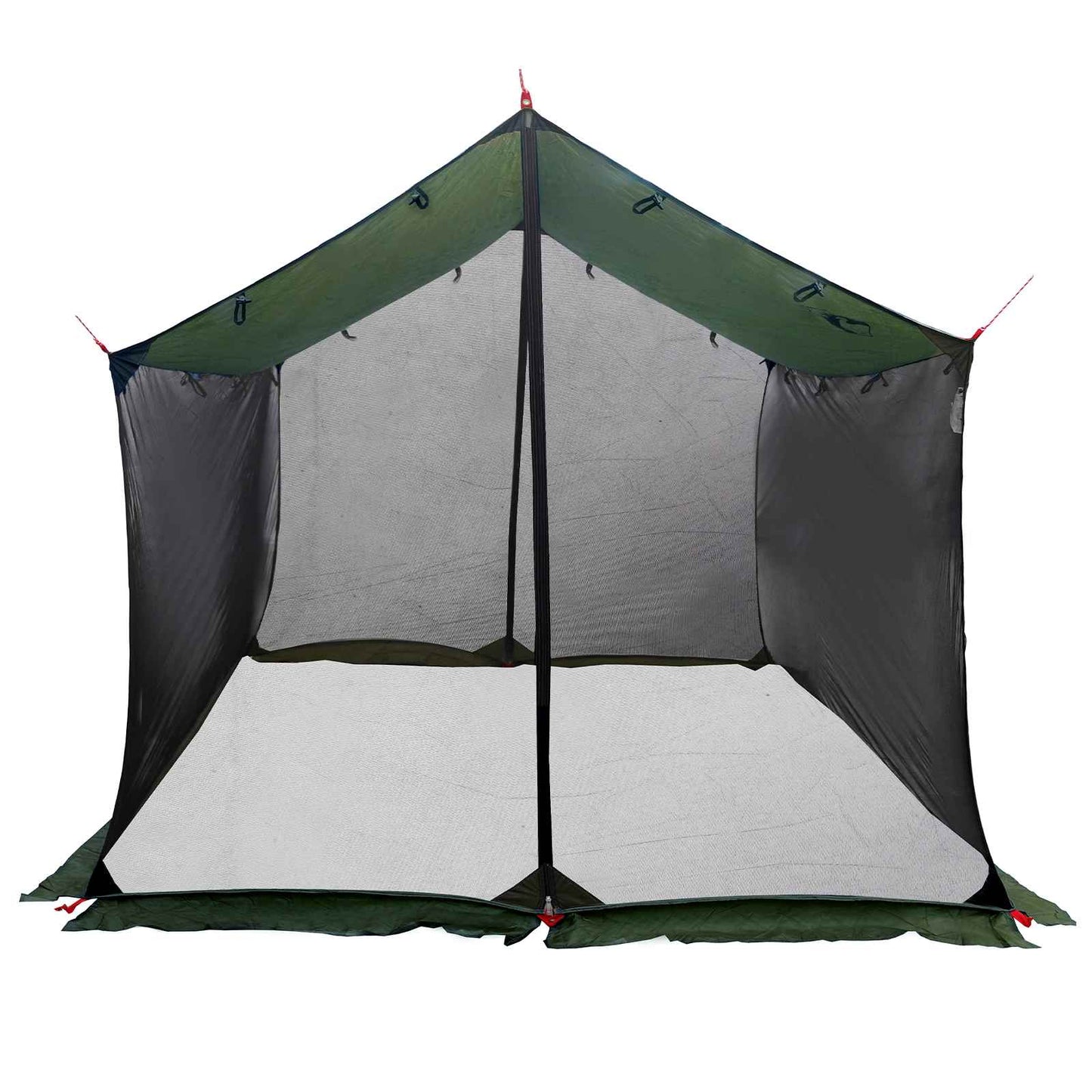 vidaXL Camping Tarp with Mesh Walls Army Green 340 x 260 x 220 cm