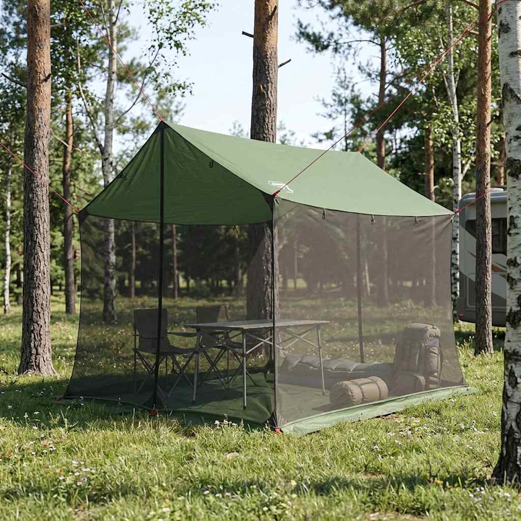 vidaXL Camping Tarp with Mesh Walls Green 270 x 210 x 210 cm