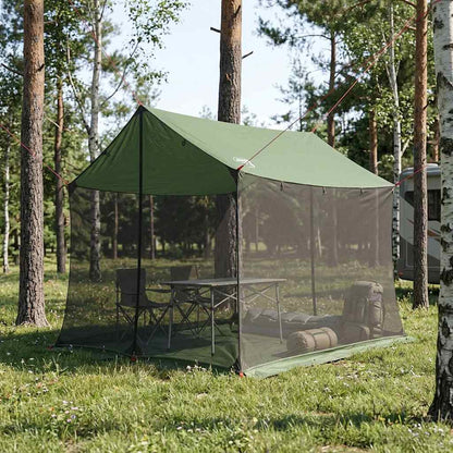 vidaXL Camping Tarp with Mesh Walls Green 270 x 210 x 210 cm