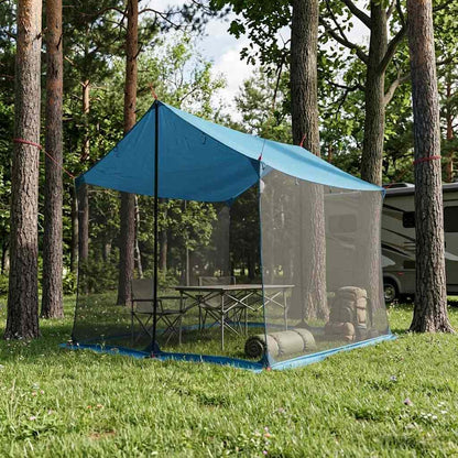 vidaXL Camping Tarp with Mesh Walls Blue 270 x 210 x 210 cm