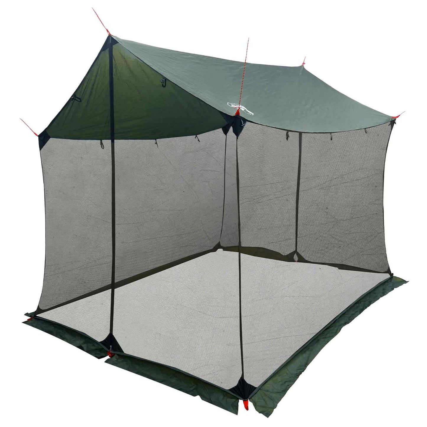 vidaXL Camping Tarp with Mesh Walls Army Green 270 x 210 x 210 cm