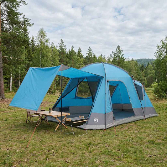 vidaXL Cabin Tent 8-Person Blue Polyester and Steel