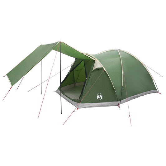 vidaXL Cabin Tent 4-Person Green Polyester and Steel