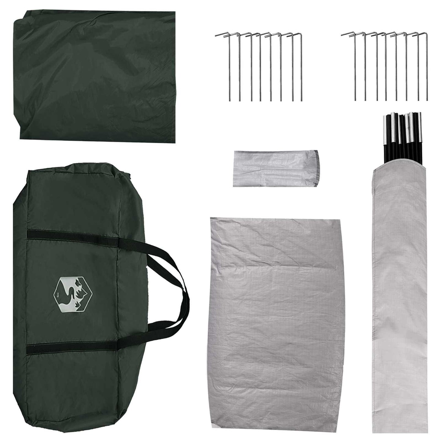 vidaXL Cabin Tent with Roof Army green 4-Person Polyester and Steel