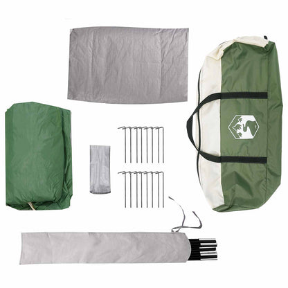 vidaXL Cabin Tent with Roof Green 8-Person Polyester and Steel