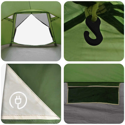 vidaXL Cabin Tent with Roof Green 8-Person Polyester and Steel