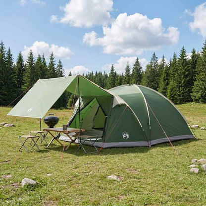 vidaXL Cabin Tent with Roof Green 8-Person Polyester and Steel