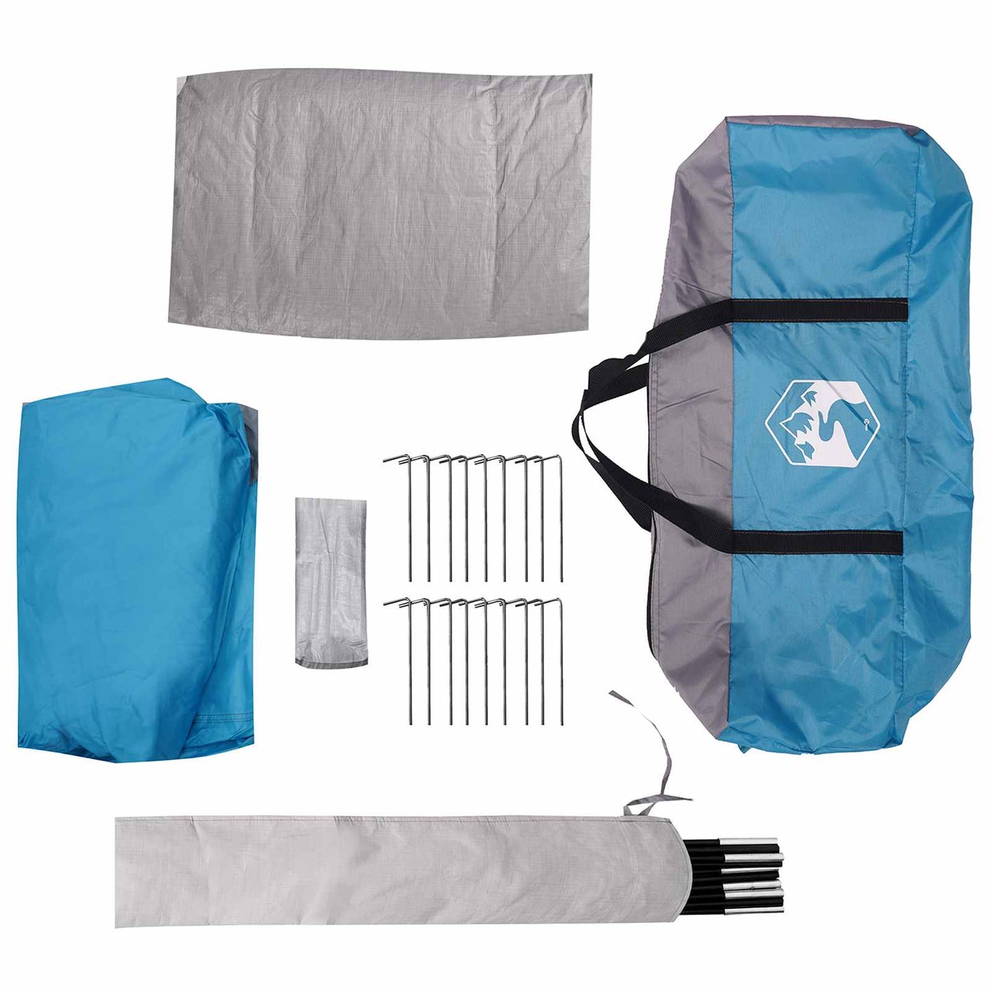 vidaXL Cabin Tent with Roof Blue 8-Person Polyester and Steel