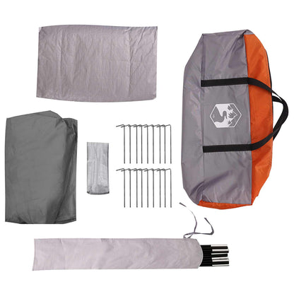 vidaXL Cabin Tent Grey and Orange 8-Person Polyester and Steel