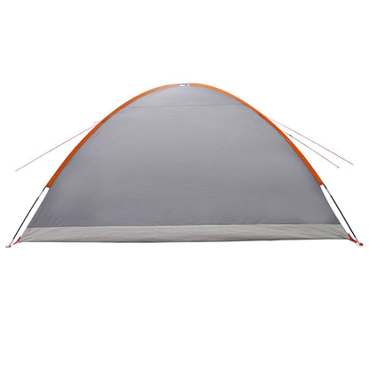 vidaXL Cabin Tent Grey and Orange 8-Person Polyester and Steel
