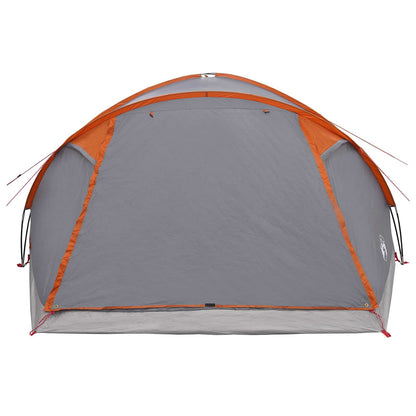 vidaXL Cabin Tent Grey and Orange 8-Person Polyester and Steel