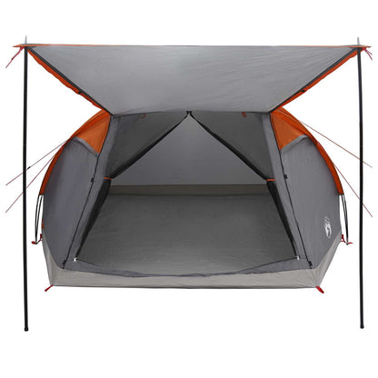vidaXL Cabin Tent Grey and Orange 8-Person Polyester and Steel