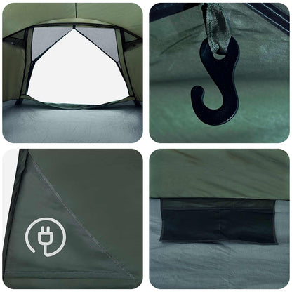 vidaXL Cabin Tent with Roof Army green 8-Person Polyester and Steel