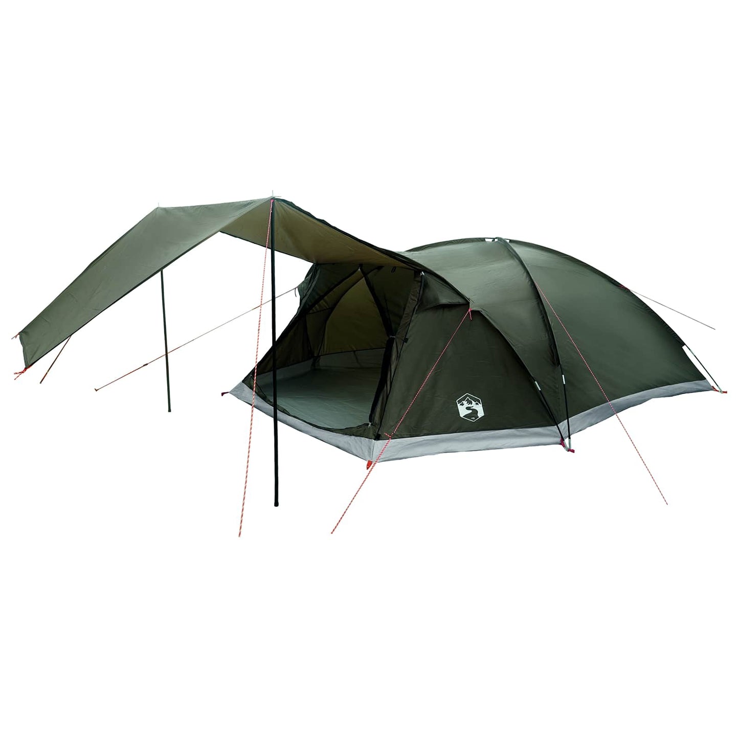 vidaXL Cabin Tent with Roof Army green 8-Person Polyester and Steel