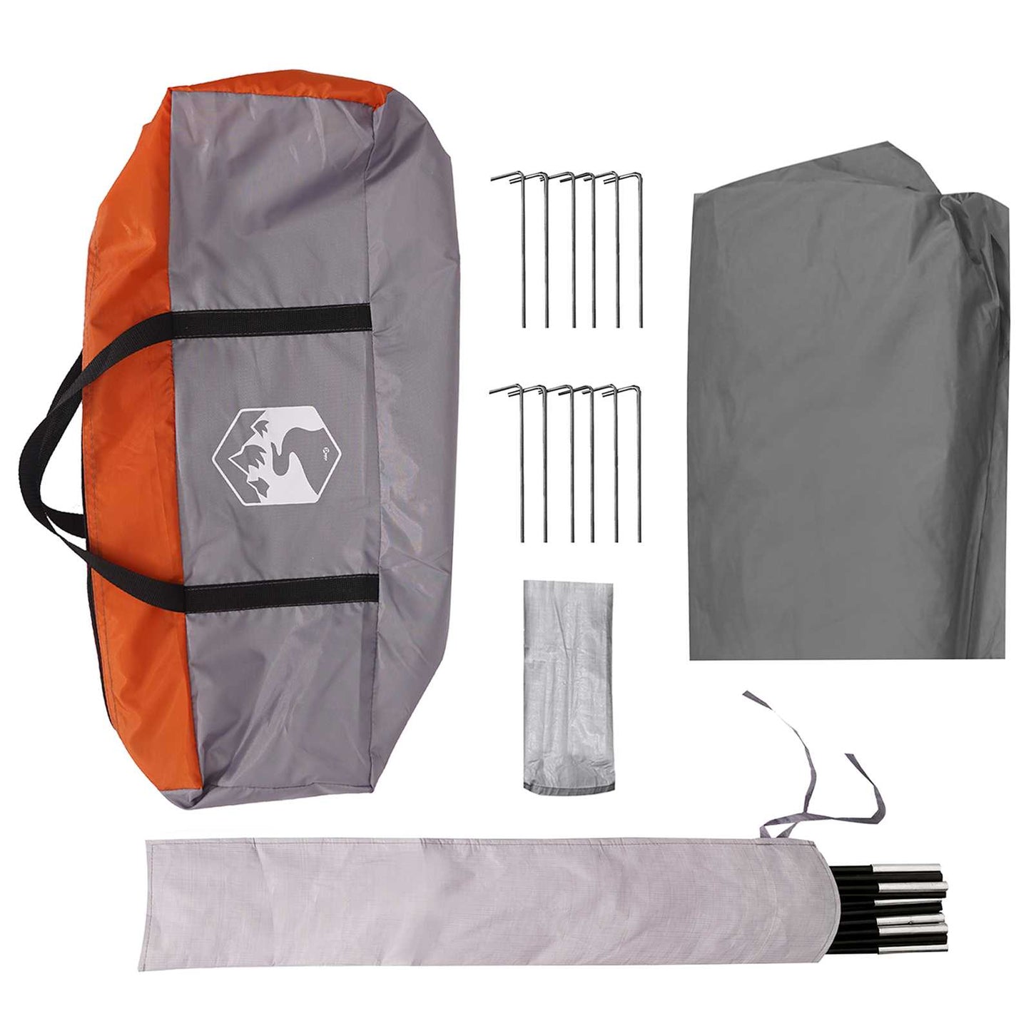 vidaXL Camping Tarp Water-resistant Grey and Orange 550 x 400 x 230 cm
