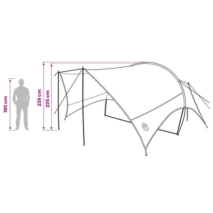 vidaXL Camping Tarp Water-resistant Grey and Orange 550 x 400 x 230 cm