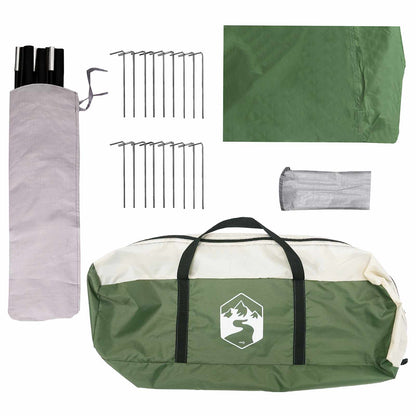 vidaXL Family Tent Green 450 x 400 x 265 cm Polyester and Steel