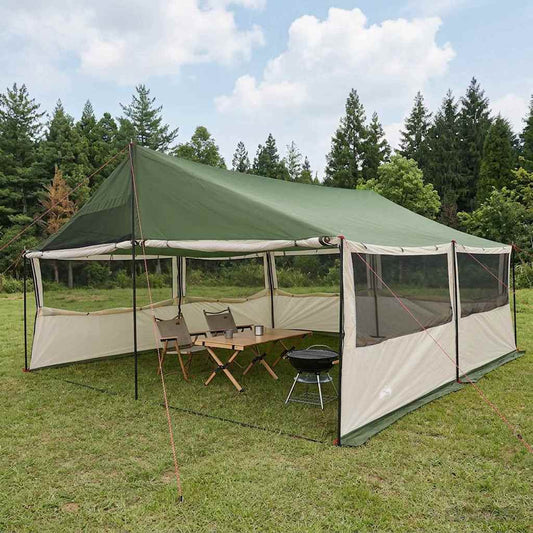 vidaXL Family Tent Green 600 x 400 x 268 cm Polyester and Steel