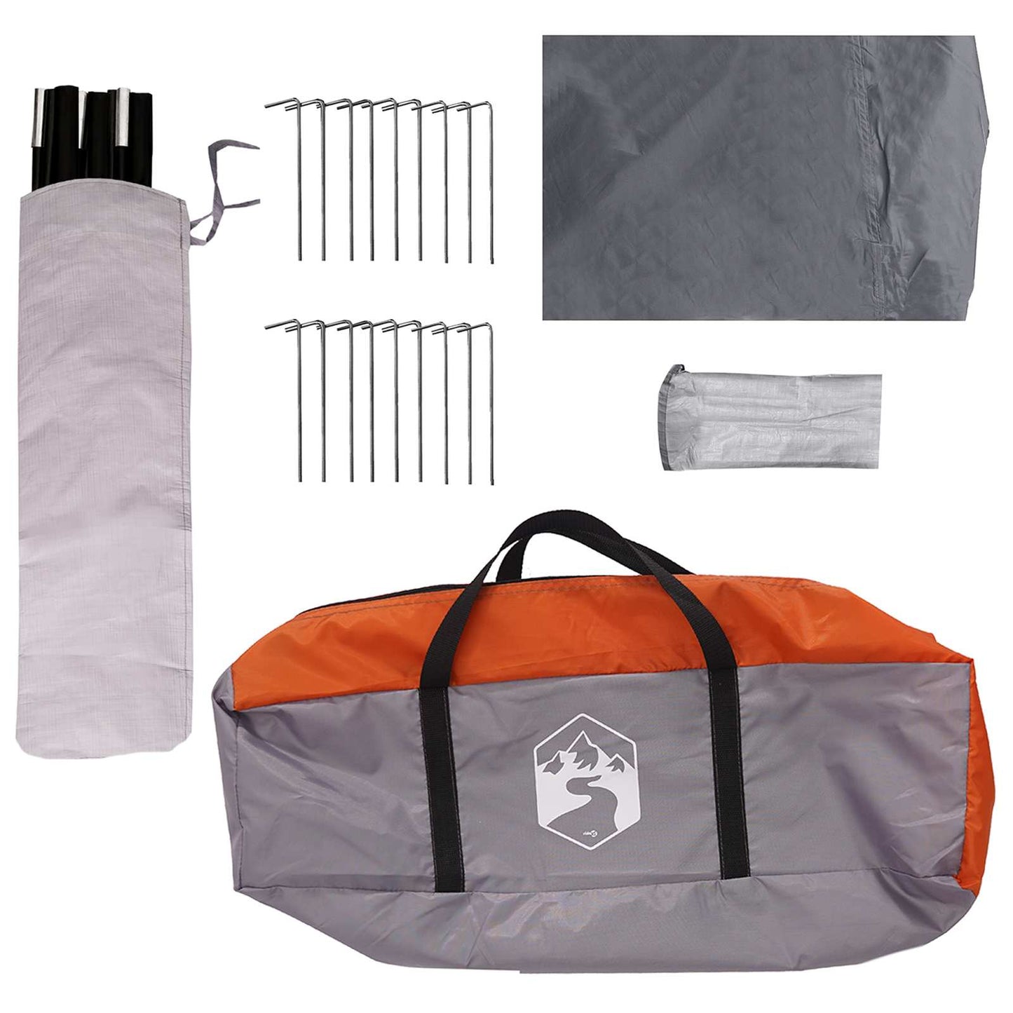 vidaXL Family Tent with Roof Grey and Orange 600 x 400 x 268 cm