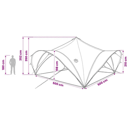vidaXL Party Tent Army green 500 x 500 x 350 cm Polyester and Steel
