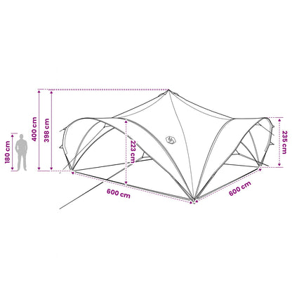 vidaXL Party Tent Blue 600 x 600 x 400 cm Polyester and Steel