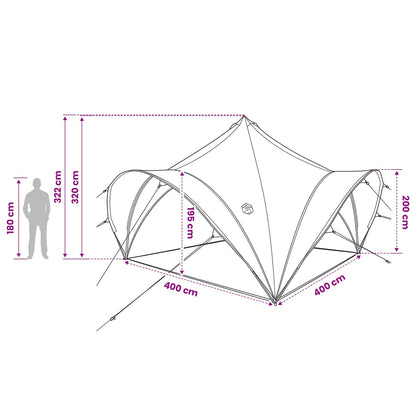 vidaXL Party Tent Blue 400 x 400 x 320 cm Polyester and Steel
