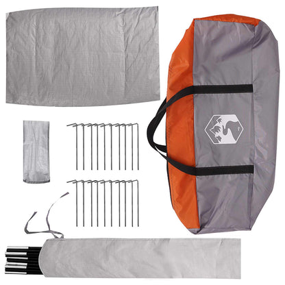 vidaXL Tipi Tent Grey and Orange 6-Person Polyester and Steel