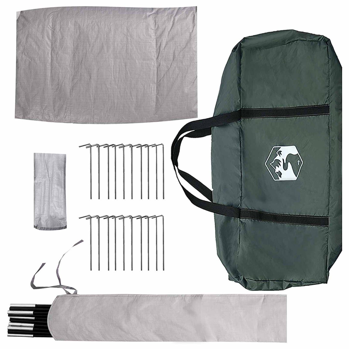 vidaXL Tipi Tent with Roof Army green 6-Person Polyester and Steel