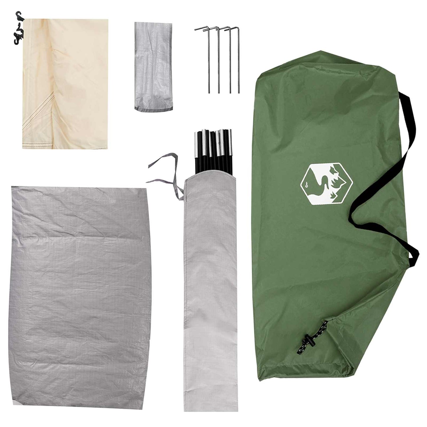 vidaXL Camping Tent with Roof with Air Vent Green 190 x 140 x 105 cm