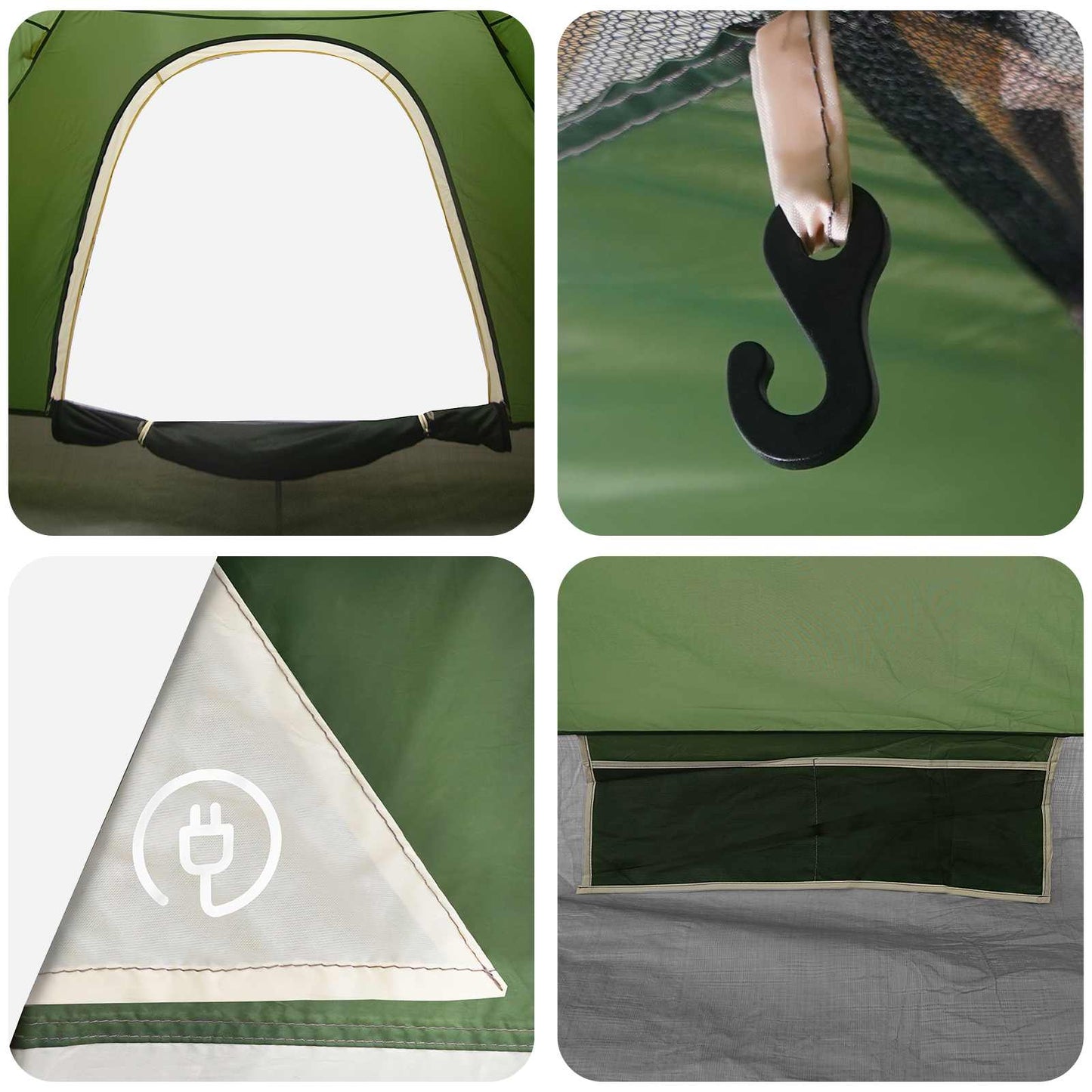 vidaXL Camping Tent with Roof with Air Vent Green 190 x 140 x 105 cm
