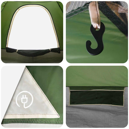 vidaXL Camping Tent with Roof with Air Vent Green 190 x 140 x 105 cm